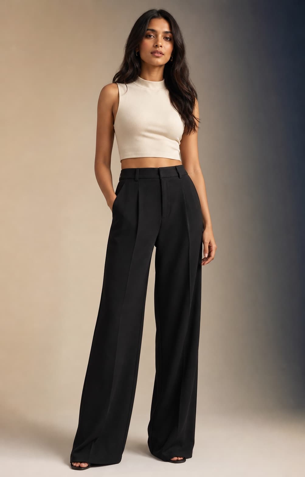 High-Rise Wide Leg Trousers, view 1