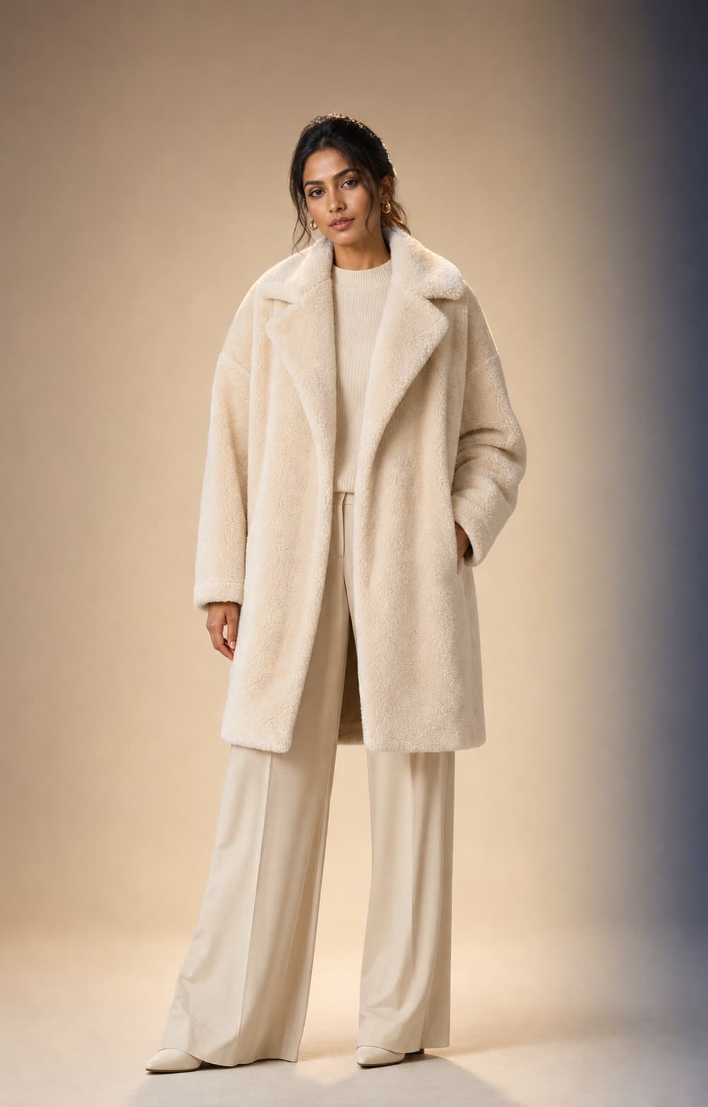 Faux Shearling Coat, view 1